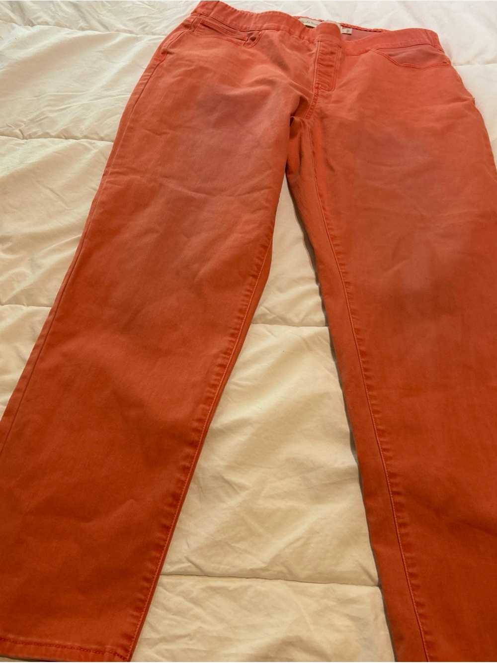 Soft Surroundings The Ultimate Denim Pull-On Straight Orange Size L High Waist